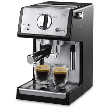 Imagem de Máquina de Café Expresso em Aço Inoxidável com Bocal de Leite, 110V, De Longhi ECP3420, Prata