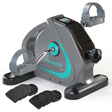 Imagem de TECHMOO Pedal exercitador portátil sob a mesa, mini bicicleta ergométrica doméstica com volante sentado de 2,3 kg para idosos, pernas e braços, equipamento de fisioterapia, bicicleta ergométrica