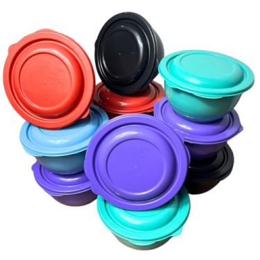 Imagem de Kit 10 Potes Redondo Hermetico 750ml Ball Bowl Empilhável Microondas Freezer Colorido