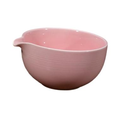 Imagem de Bothyi Matcha Bowls artesanal de 560ml Cerimônia de chá tradicional Minante de mingau de salada Matcha Mixing Bowl for Friends Tea Lovers Beginner, Rosa