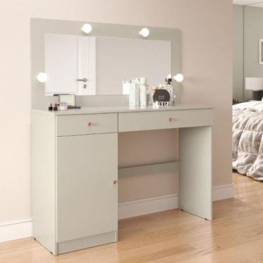 Imagem de Penteadeira Camarim 2 Gavetas 1 Porta Lara Off White  - CasaH