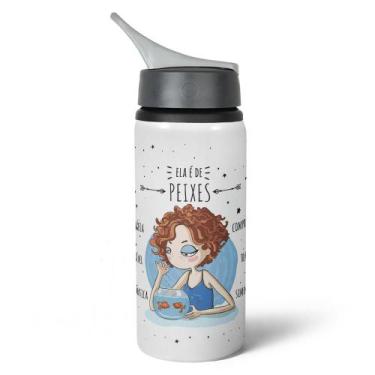 Imagem de Garrafa Squeeze NK Signos - Ela é de Peixes - 600ml - JPS INFO