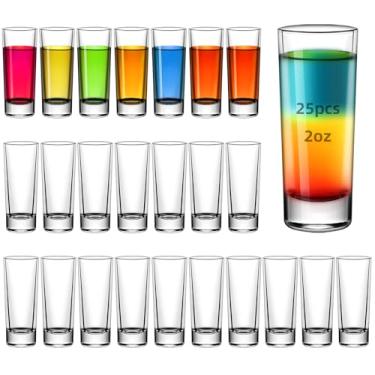 Imagem de eispap Copos de shot de 59 ml com base pesada, copos pequenos para bebidas alcoólicas e espirituosas, copos duráveis de barra de tequila para doses de álcool e café expresso, conjunto de copos