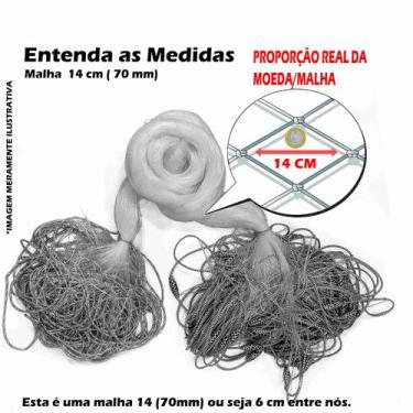 Imagem de Rede Redinha Pronta Malha 14cm (70mm) 50mts fio 40 Rio e Mar - KING