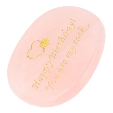 Imagem de Inspire Inspirational Golden Message Rock Rock Ideal Birthday, Resistente e Duradouro, Decoração Elegante, Pedra de Aniversário para Decoração de Escritório e Ornamentos do Quarto (Rose Quartz)