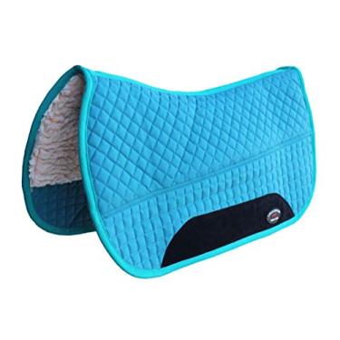 Imagem de CHALLENGER Equine Almofada de sela de cavalo ocidental 71 x 76 cm, forro de lã nas costas, azul turquesa 3997