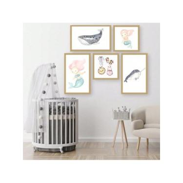 Imagem de Kit 5 Placas Quadros Decorativos Quarto Baby Infantil Menino Menina 70