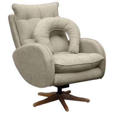 Imagem de Poltrona de Amamentação Base Giratória e Balanço em Madeira Angra Velu