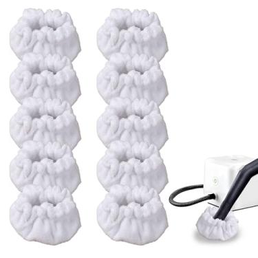 Imagem de Pacote com 10 panos de microfibra adequados para limpador a vapor portátil Dupray, capotas pequenas (triângulo) compatíveis com limpador a vapor Dupray puro - acessórios de pano de vaporizador