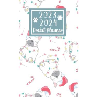 Imagem de 2023 2024 pocket planner For Purse Christmas Dog Lovers: 2 year Pocket Calendar January 2023 to December 2024 | 24 Months Monthly Planner & Organizer ... with Federal Holidays | Cute Dogs Pattern