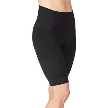Imagem de Terry Shorts de ciclismo Coldre Prima. Acabamento de tecido fosco de alta compressão feminino - Camuflagem premium Flex Air Carbon acolchoada