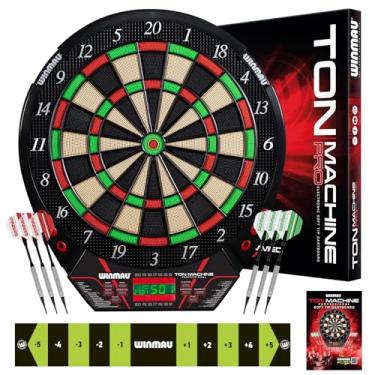 Imagem de Winmau Ton Machine Tabuleiro de dardos eletrônico - alvo de dardos de ponta macia para adultos, conjunto de dardos com mais de 90 jogos e placar digital para 8 jogadores - 2 conjuntos de dardos de