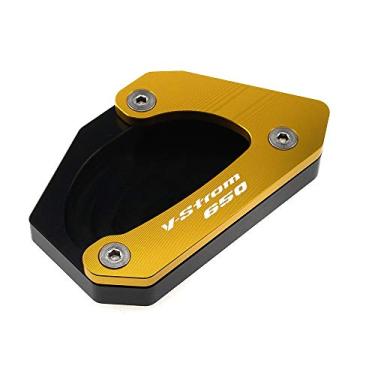 Imagem de Acc-Creativity Suporte de pé de motocicleta com ampliador lateral para placa de extensão compatível com Suzuki V-Strom 650 DL650 2012-2021 (dourado)