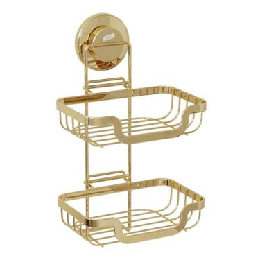 Imagem de TAILI Suporte de sabão de camada dupla, ventosa de saboneteira para parede de chuveiro, bandeja protetora de drenagem para banheiro, suporte de esponja de aço inoxidável à prova de ferrugem para