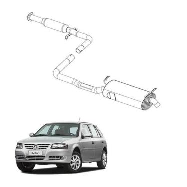 Imagem de Kit Completo Escapamento Gol 2.0 MI G4 2000 em Diante Opcio - Pioneiro