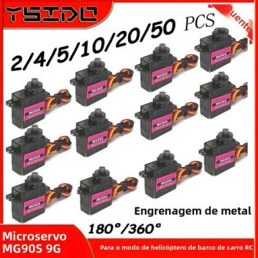 Imagem de MG90S 9g Micro Servo Metal Gear 4.8V-6.0V Para Helicóptero RC Avião Ba