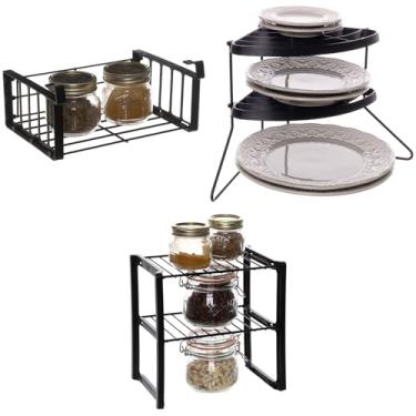 Imagem de Organizadores de Cozinha 3 peças Preto Metaltru - Kit 03