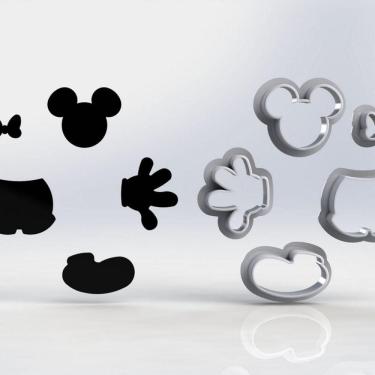 Imagem de Cortador Kit Mickey 4 Modelos Tamanho 2cm