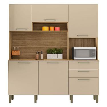 Imagem de Cozinha Ferrara 6 Portas E 2 Gavetas Freijó Vanilla - Kits Paraná