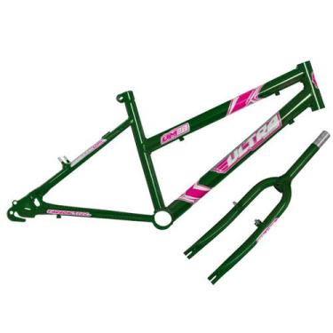 Imagem de Kit Quadro e Garfo Ultra Bikes Feminino Marcha Umbf20, Verde anis, Aro
