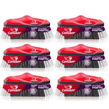 Imagem de Kit 6 Vassouras Cerdas Macias Uso Interno Varre Muito Condor