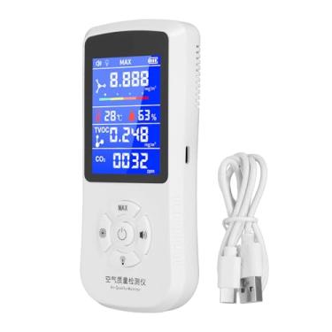 Imagem de Monitor de Qualide do Ar Alta Precisão Tela Colori Portátil CO2 Detector HCHO TOVC Gás Tester para Casa Escola Fábrica Oficina ABS Material 2.8in Display LCD Construído em Bateria