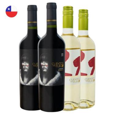 Imagem de Kit com 4 - 2 Vinhos Reserva Carmenere e 2 Vinhos Branco Sauvignon Bla