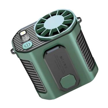 Imagem de Funio Ventilador de cintura, ventilador portátil, resfriamento turbo de 10 velocidades, carga rápida de 5000 mAh, vento de furacão de 11 m/s, lanterna de LED e display digital - ventilador externo