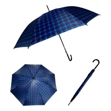 Imagem de Guarda Chuva Poliéster Xadrez Portaria 8 Varetas Duplas - ELITE