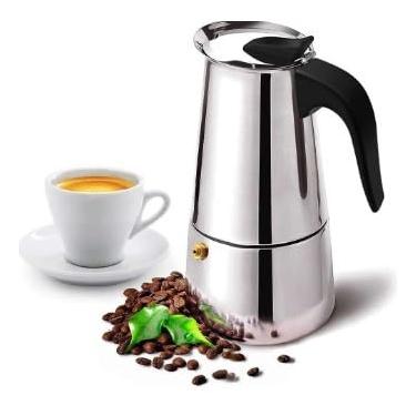 Imagem de Cafeteira Italiana em Aço Inoxidável para Café Expresso, 3 Capacidades: 200ml, 300ml, 450ml (4 xícaras - 200ml)