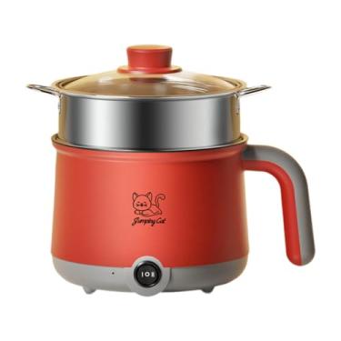 Imagem de AFXGUSD Cozinha Elétrica Ramen 1.8L com Vaporizador para Sopa E Arroz, Cinza Vermelho
