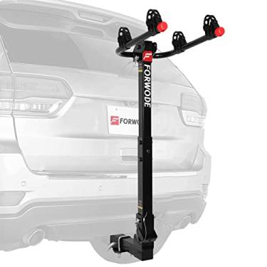 Imagem de Forwode Suporte de engate para 2 bicicletas de 16 kg, suporte de engate para carro, dobrável, sem oscilação, trava de engate, receptor de 5 cm