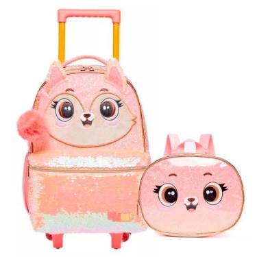 Imagem de Mochila De Rodinhas + Lancheira Térmica Raposa Pack Me Fox - Pacific