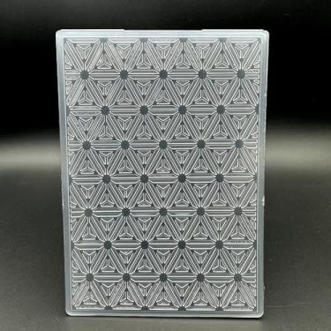 Imagem de Modelo de pasta em relevo de plástico 3D estilo arte moderna linhas textura tamanho A6 para fazer cartões, faça você mesmo, scrapbooking, papel, artesanato, artesanato, scrapbook, artes, decoração