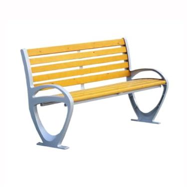 Imagem de ZzleoyuUUs-12 Banco de jardim ao ar livre, banco colorido, parque, ao ar livre, cadeira de alumínio, pernas, lazer, com encosto, banco de pátio