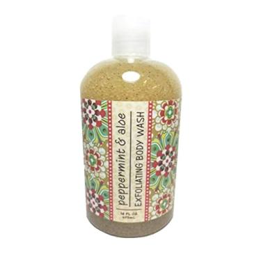 Imagem de Greenwich Bay Sabonete corporal esfoliante, enriquecido com manteiga de karité, misturado com bucha e semente de damasco, 473 ml (hortelã-pimenta e aloe)