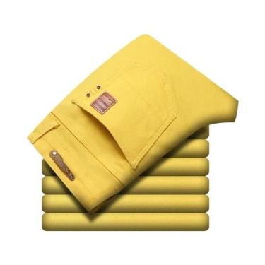 Imagem de Calças Jeans Masculinas Stretch Fit 2024 Tendência De Outono Denim Com