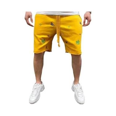 Imagem de Bermuda Cargo Masculina De Corte Relaxado Para Primavera E Verão - RUA