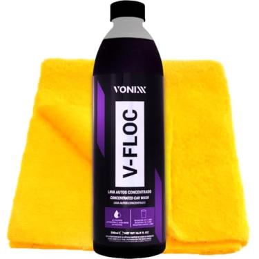 Imagem de Produto para Lavar Carro Moto Shampoo Automotivo V-Floc Vonixx 500ml Toalha Karbox 40x60cm