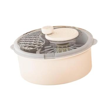 Imagem de SiaBiced Máquina de lavar frutas e vegetais, limpador de frutas e vegetais, limpador portátil, manivela, Branco