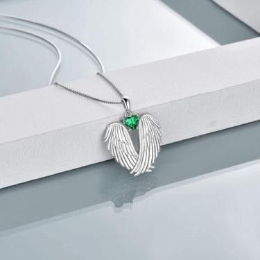Imagem de Colar de Asas de Anjo 925 Sterling Silver Guardian Angel Win - HUOGUO