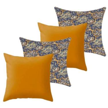 Imagem de Kit 4 Capa De Almofada 40X40 Malha Com Zíper Lisa Estampada - Ametista