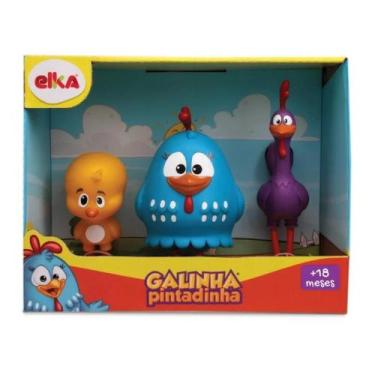 Imagem de Brinquedo Infantil Família Galinha Pintadinha com 3 Bonequinhos em Plá
