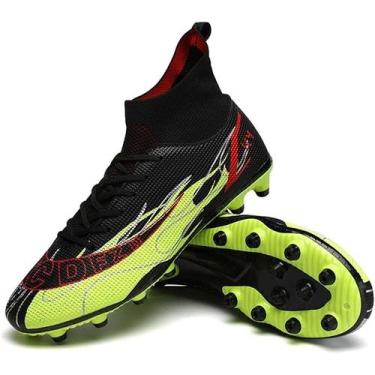 Imagem de Tênis de futebol masculinos de futebol com pontas longas, couro e borr