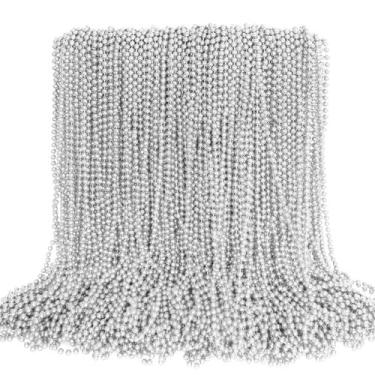 Imagem de Colar de miçangas EOBOH Mardi Gras Silver 100 unidades para lembrancin