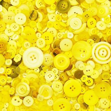 Imagem de Botões Qovydx Yellow Craft 1600 unidades, tamanhos variados, 0,7-3 cm