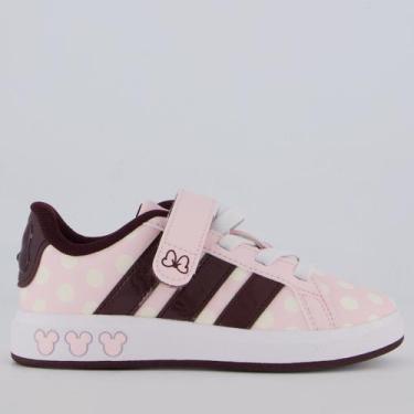 Imagem de Tênis Adidas Court Minnie Juvenil Rosa e Bordô, 30