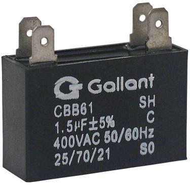 Imagem de Capacitor CBB61 Gallant 1.5MF +-5% 400VAC GCP15S00A-PT400