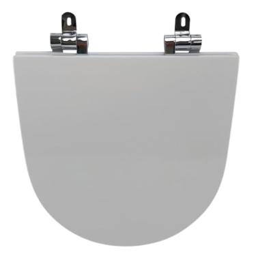 Imagem de Assento Sanitário Poliéster para Louça D-neo (duravit) Slow Close Cromado Branco