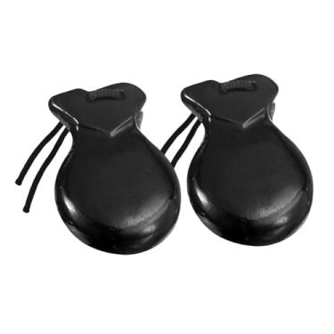 Imagem de MERIGLARE 2x Castanholas Espanholas com Cordas Brinquedos Sensoriais Tradicionais Instrumentos de Percussão de Mão Instrumento Musical para Apresentações de, Preto